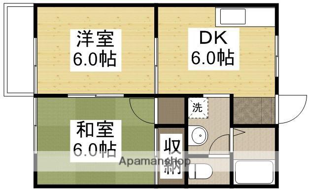 パークサイド浜野(2DK/1階)の間取り写真