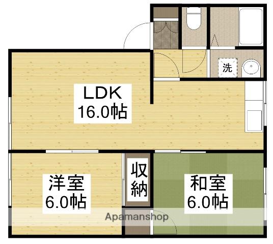 フレグランス八幡D(2LDK/1階)の間取り写真