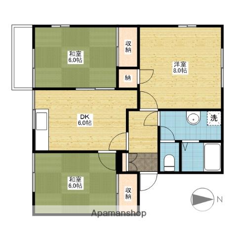 清水コーポG(3DK/2階)の間取り写真