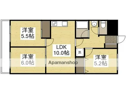 ソーシャルOMORI(3LDK/1階)の間取り写真