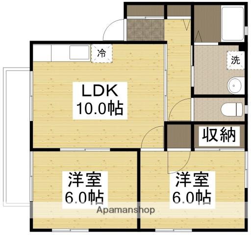 ファミール宮川F棟(2LDK/1階)の間取り写真