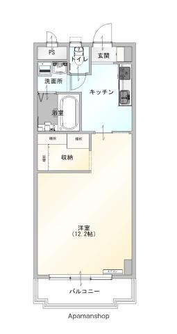 アスティオン鹿田(1K/1階)の間取り写真