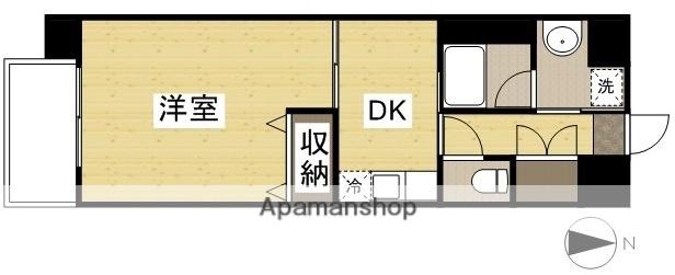 グレース島田本町(1DK/4階)の間取り写真