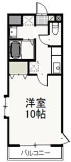 ウエスト COURT(1K/4階)の間取り写真