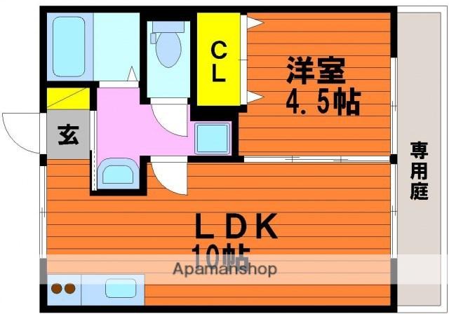 コーポゆたか(1LDK/1階)の間取り写真