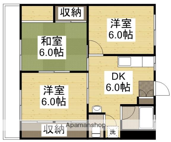 プリンスマンション(3DK/3階)の間取り写真