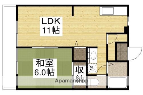 モデラート21 B棟(1LDK/1階)の間取り写真