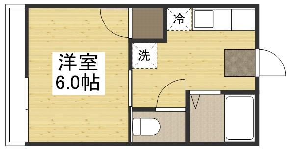 ヤングコーポ(1K/2階)の間取り写真