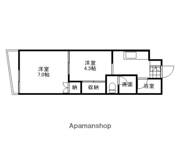 リファーマンションナオイ(2K/4階)の間取り写真