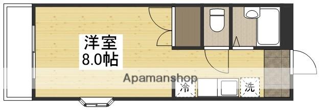 グランヴェール(ワンルーム/1階)の間取り写真