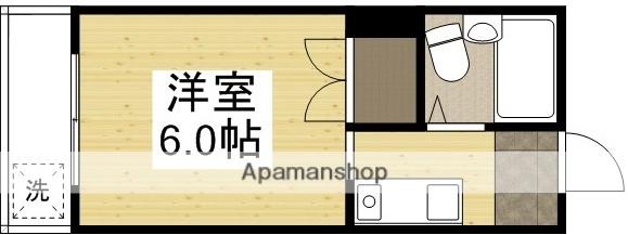 サンハイツ岡大Ⅰ(ワンルーム/2階)の間取り写真