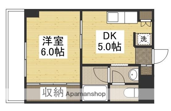 マンション樹宝(1DK/4階)の間取り写真