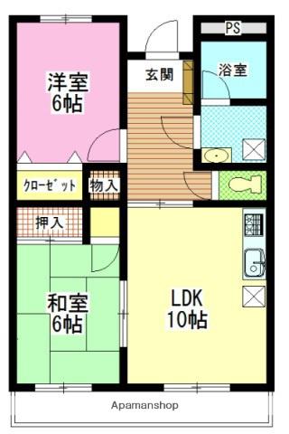 エクセレントファルコン(2LDK/1階)の間取り写真