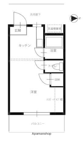 ホワイトメゾン学南1棟(ワンルーム/2階)の間取り写真