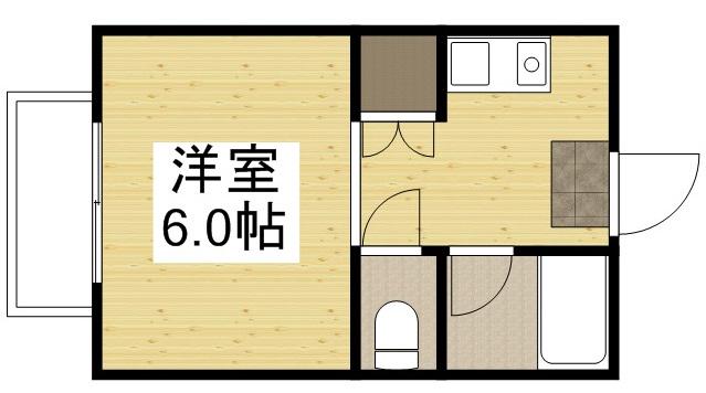 ビューハウス平井(1K/2階)の間取り写真