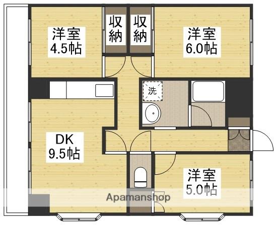 アンシャンテ岡山(3DK/4階)の間取り写真