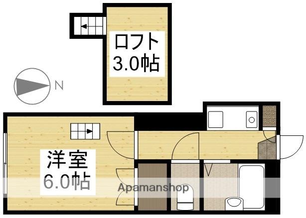 アルメール当新田(1K/2階)の間取り写真