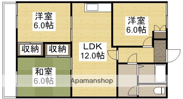 ビーキーパーズ山形中Ⅱ番館(3LDK/2階)の間取り写真