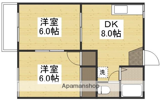 コーポ瀬戸(2DK/1階)の間取り写真