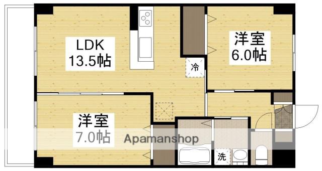 CIEL BLUE(2LDK/3階)の間取り写真