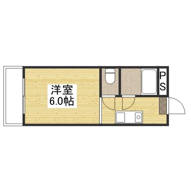 コーポミラクル(ワンルーム/2階)の間取り写真