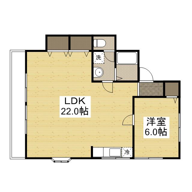 ファーレンハイト5(1LDK/2階)の間取り写真