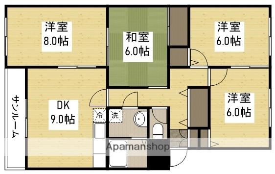 ドルチェ新保(4DK/1階)の間取り写真
