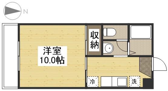 ベルホワイト(1K/1階)の間取り写真