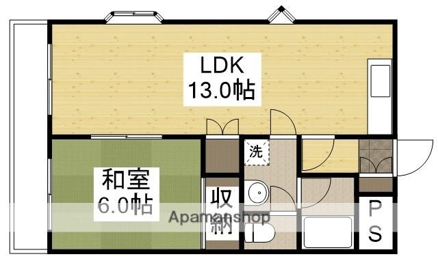 ブルク奥田(1LDK/3階)の間取り写真