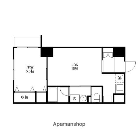 せかんどゆーす西口(1LDK/6階)の間取り写真