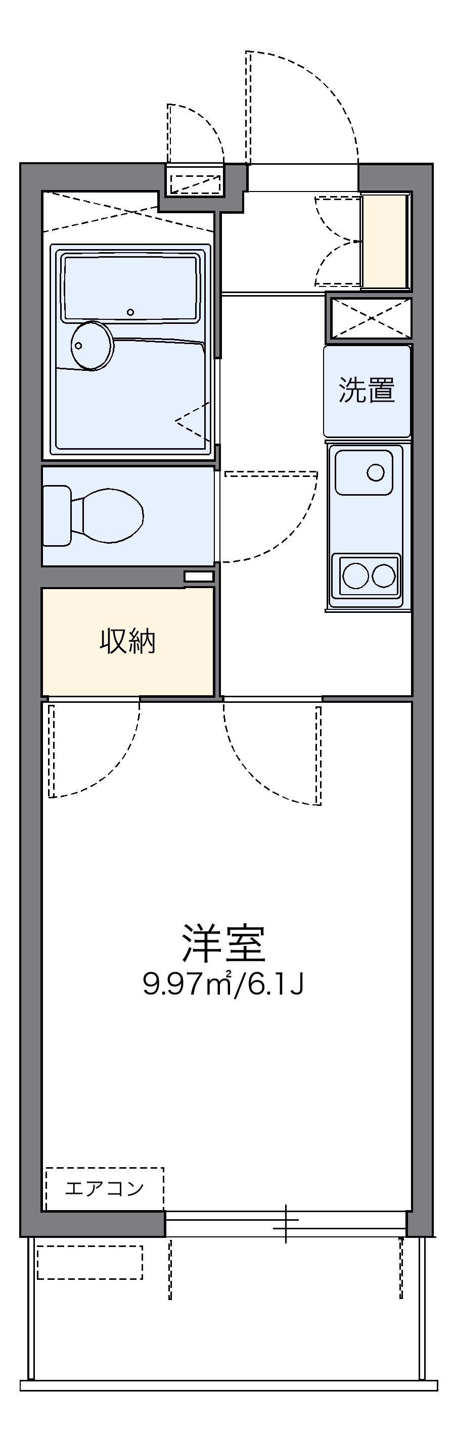 レオパレスゆう(1K/4階)の間取り写真