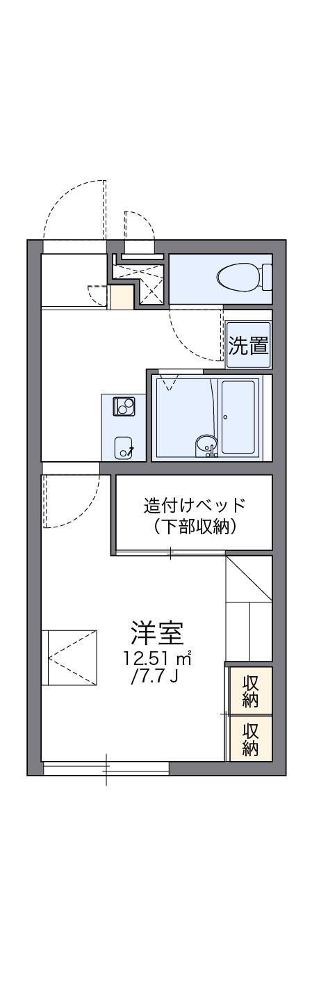 レオパレスジューンウィル(1K/1階)の間取り写真