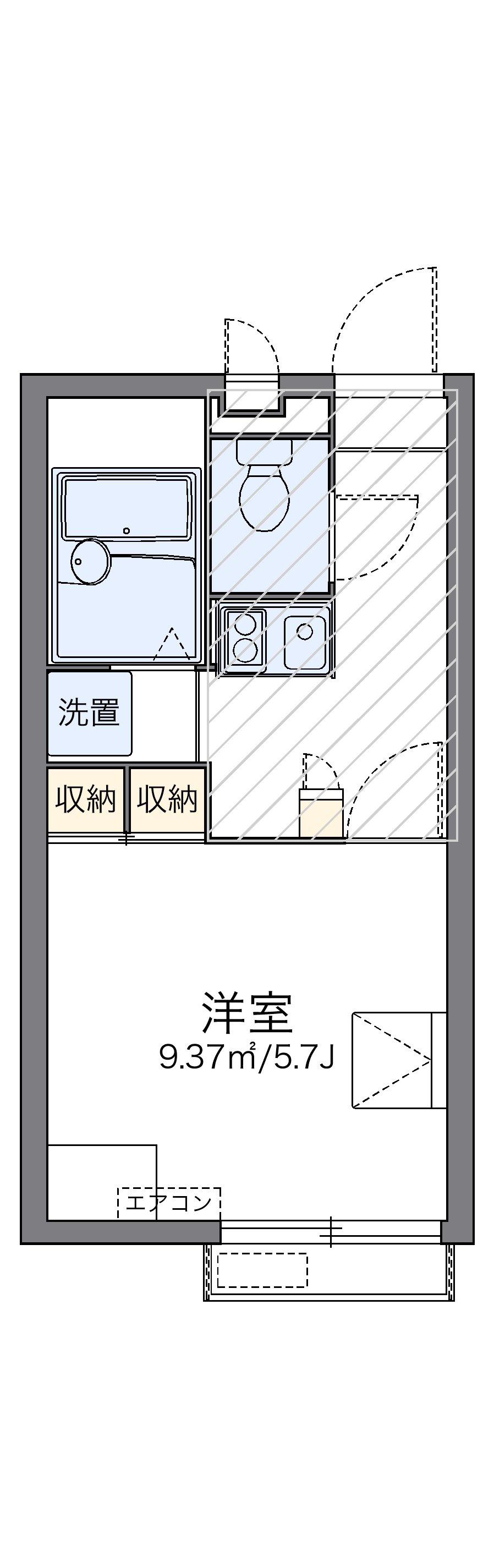 レオパレスアルカネット(1K/2階)の間取り写真