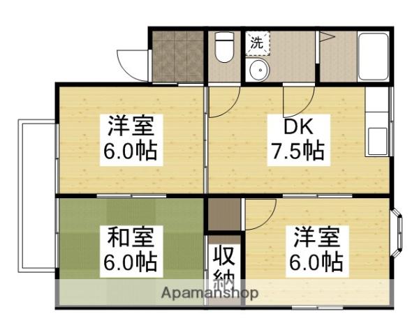 ホワイトパレスⅡ(3DK/2階)の間取り写真