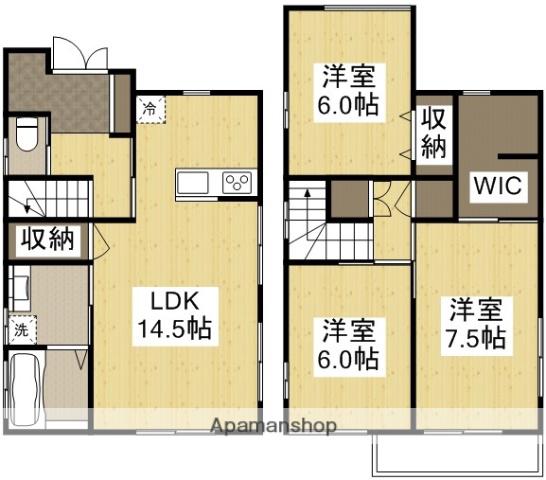 宇野線 備前西市駅 徒歩48分 2階建 築11年(3SLDK)の間取り写真