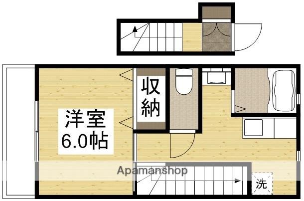パシフィコ D棟(1K/2階)の間取り写真