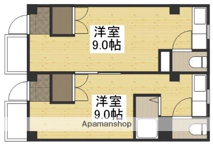 アイヨコヤマ(2K/1階)の間取り写真