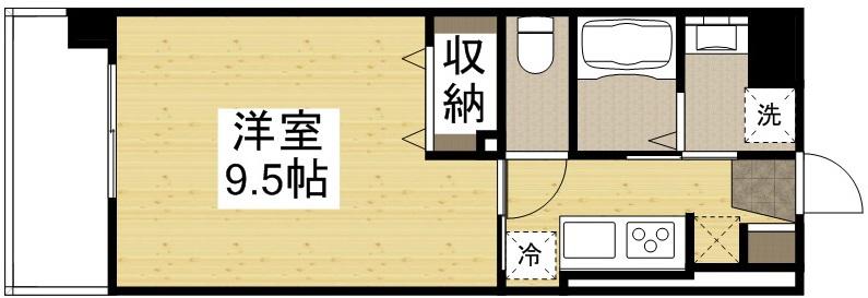 福富グラードマンション(1K/5階)の間取り写真