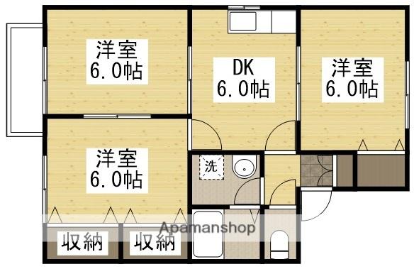 あくらコーポB(3DK/2階)の間取り写真
