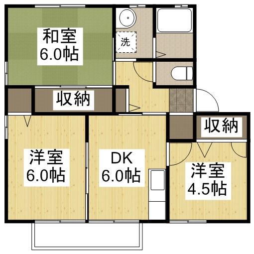 リバティ津高南館(3DK/2階)の間取り写真