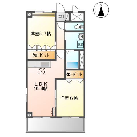 グランパレス・K(2LDK/1階)の間取り写真
