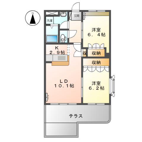 サンプロスパーガルデン(2LDK/1階)の間取り写真