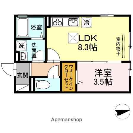 D-ROOMLUXURY1ST(1LDK/1階)の間取り写真