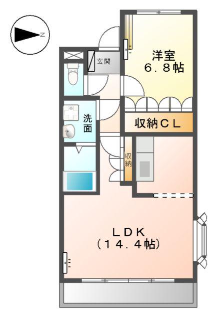 サン・ブライト・フューチャー(1LDK/2階)の間取り写真