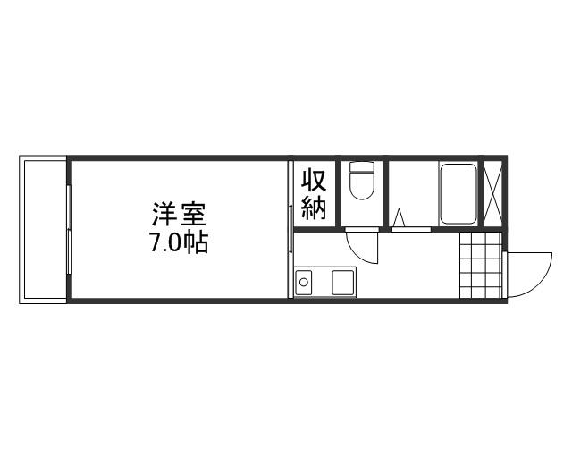 サークルS(1K/4階)の間取り写真