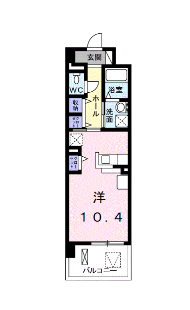 MODE EIGHT Ⅱ(ワンルーム/3階)の間取り写真
