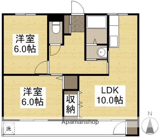 ラ・ルーチェ芳泉(2LDK/1階)の間取り写真