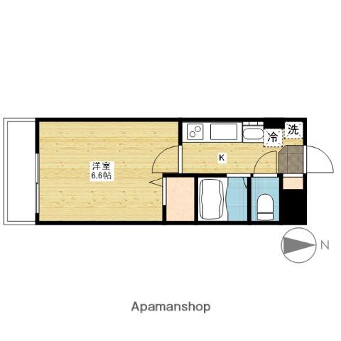 ウェーブレジデンス原尾島Ⅲ(1K/1階)の間取り写真