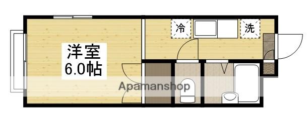 メゾンソレイユⅡ(ワンルーム/1階)の間取り写真