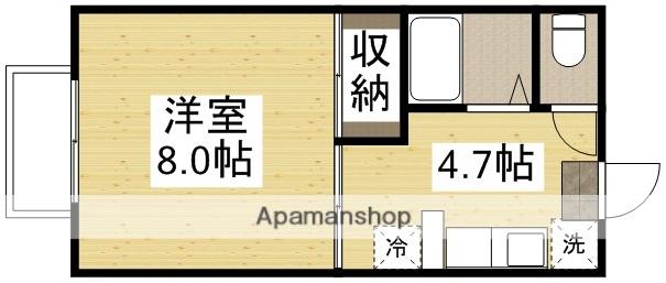 プレール百間川(1DK/1階)の間取り写真